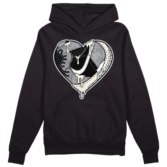 Jordan 1 Retro Low OG Black Cement DopeSkill Hoodie Sweatshirt Heart Jordan 1 Graphic Streetwear - Black