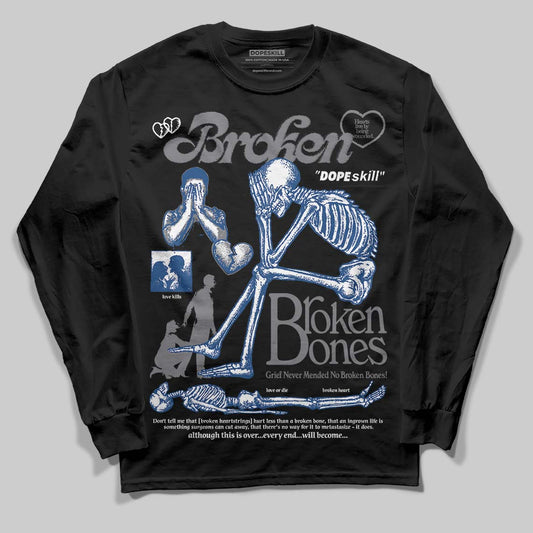 Jordan 9 Retro 'Flint Grey' 2026 DopeSkill Long Sleeve T-Shirt Broken Bones Graphic Streetwear - Black