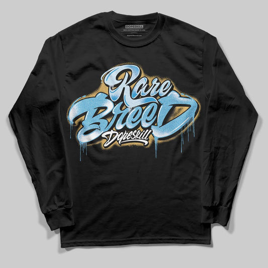 Jordan 4 Denim “Worn Blue” DopeSkill Long Sleeve T-Shirt Rare Breed Type Graphic Streetwear - Black