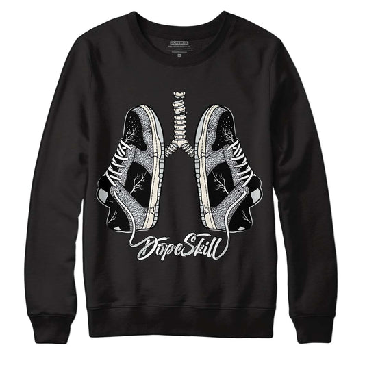 Jordan 1 Retro Low OG Black Cement DopeSkill Sweatshirt Breathe Graphic Streetwear - Black