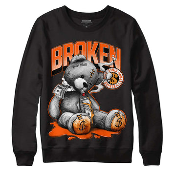 Jordan 12 Retro Brilliant Orange DopeSkill Sweatshirt Sick Bear Graphic Streetwear - black