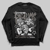 Jordan 4 Retro Cave Stone DopeSkill Long Sleeve T-Shirt Distorted Realms Graphic Streetwear - Black