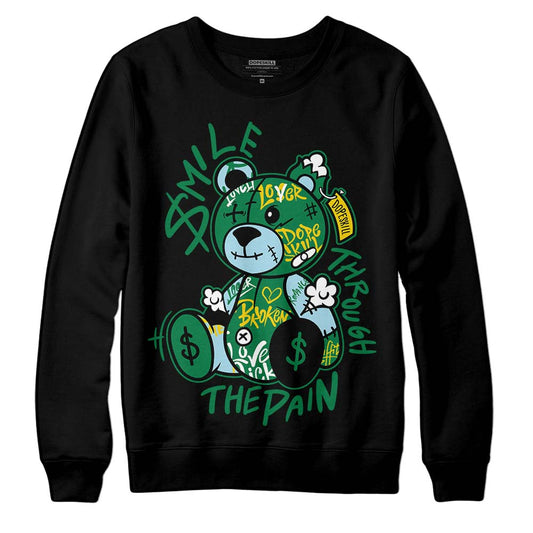 Jordan 5 “Lucky Green” DopeSkill Sweatshirt Smile Through The Pain  Graphic Streetwear - Black