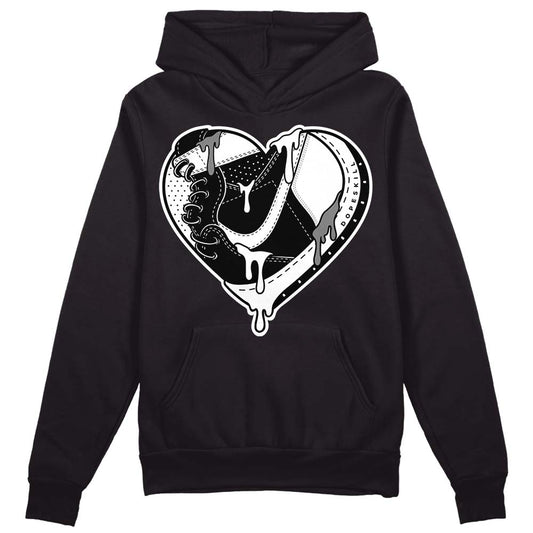 Jordan 1 High OG “Black/White” DopeSkill Hoodie Sweatshirt Heart Jordan 1 Graphic Streetwear - Black