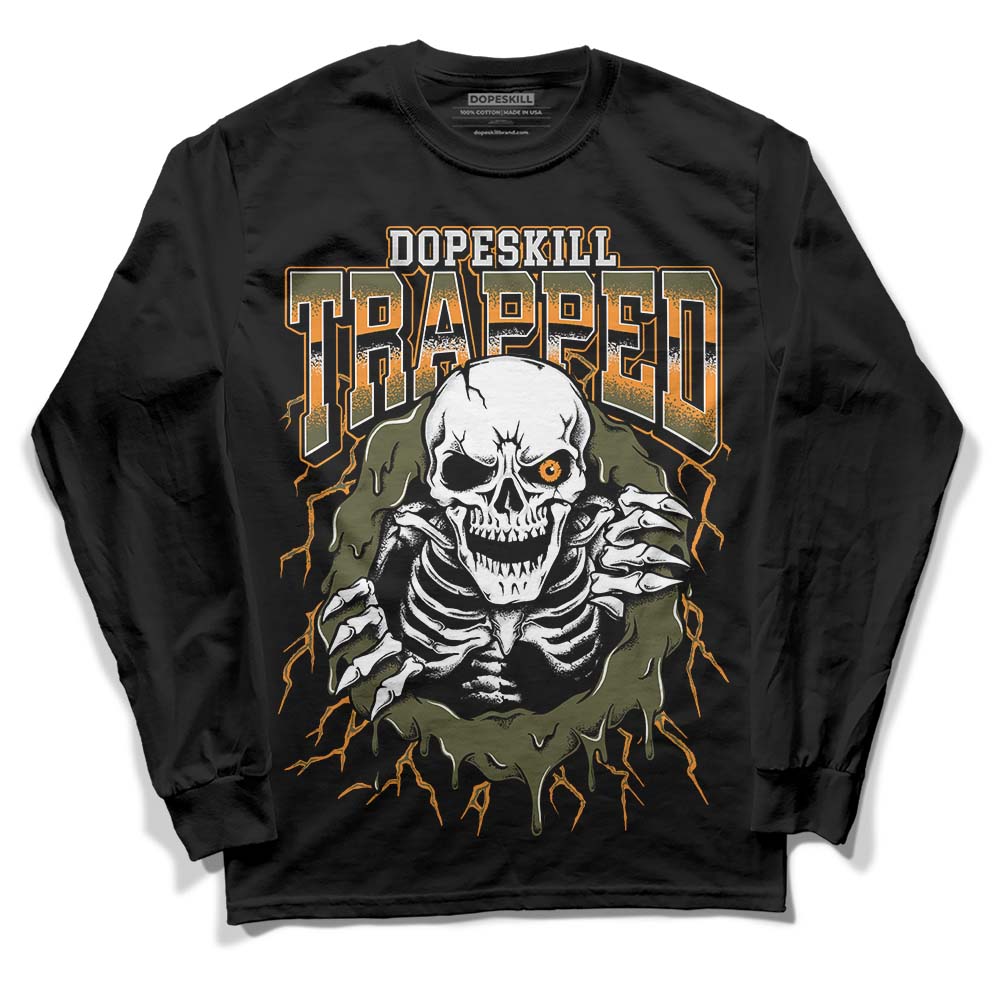 Jordan 5 "Olive" DopeSkill Long Sleeve T-Shirt Trapped Halloween Graphic Streetwear - Black