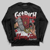 Jordan 5 Retro Fire Red Black Tongue (2025) DopeSkill Long Sleeve T-Shirt Get Rich Graphic Streetwear - Black