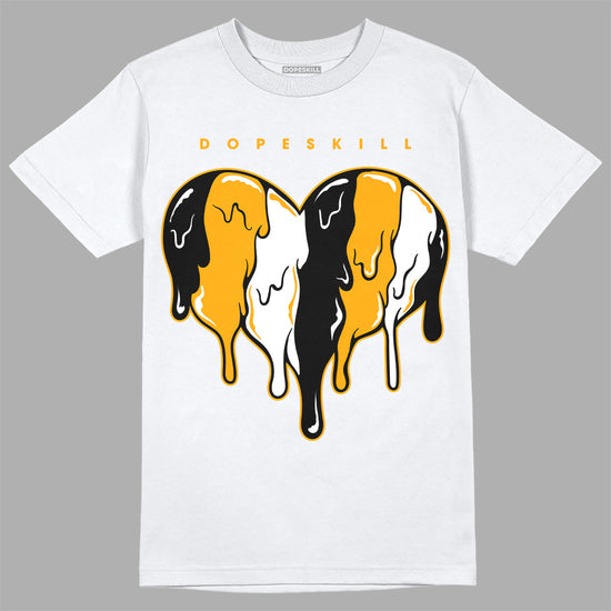 Jordan 1 High Yellow Toe DopeSkill T-Shirt Slime Drip Heart Graphic Streetwear - White 