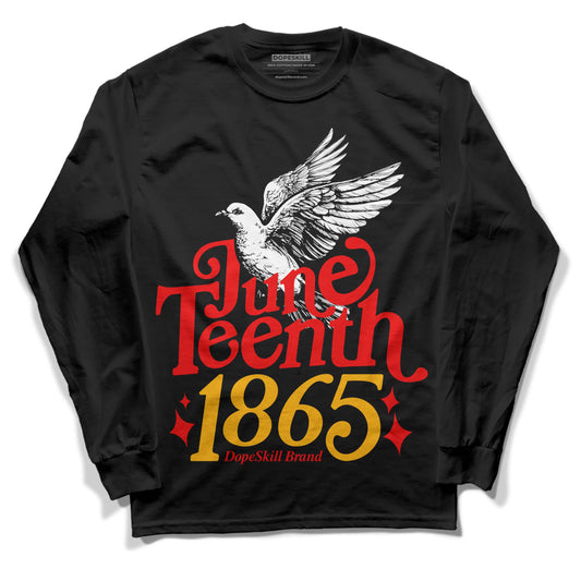 Red Sneakers DopeSkill Long Sleeve T-Shirt Juneteenth 1865 Graphic Streetwear - Black