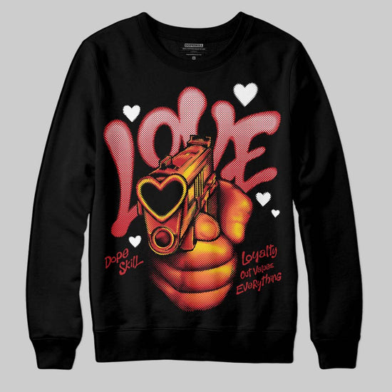 Jordan 11 Retro Low Bred (2025) DopeSkill Sweatshirt Love Shot Graphic Streetwear - Black