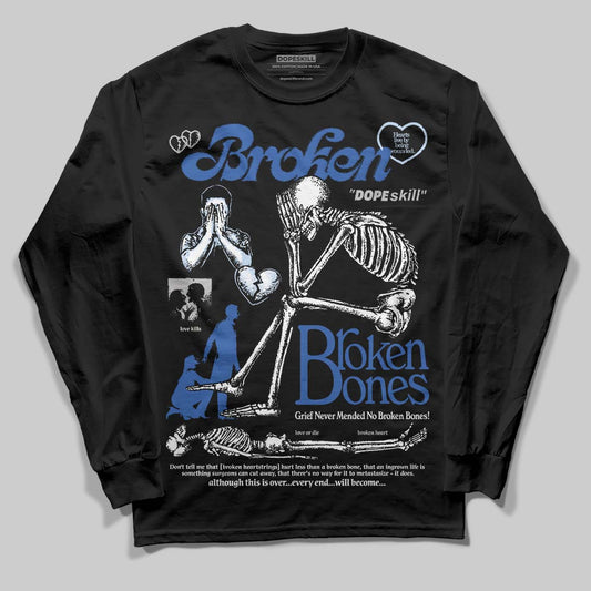 Awake NY x Jordan 5 Retro 'Black Racer Blue' DopeSkill Long Sleeve T-Shirt Broken Bones Graphic Streetwear - Black