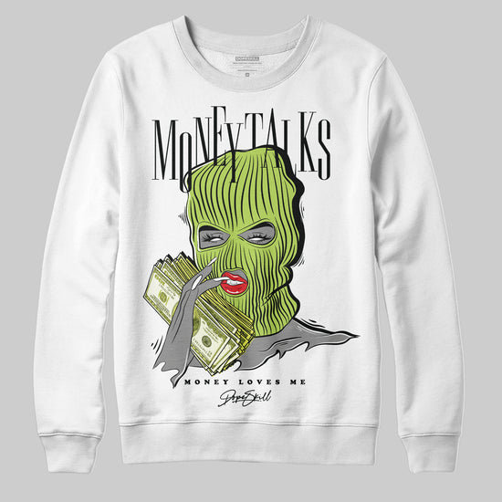 Jordan 13 Retro Bright Cactus DopeSkill Sweatshirt Money Talks Graphic Streetwear - White 