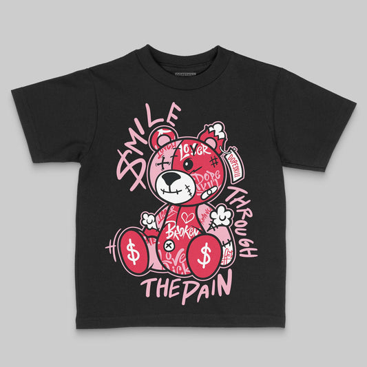 Dunk Low Valentine's Day (2026) DopeSkill Toddler Kids T-shirt Smile Through The Pain Graphic Streetwear - black