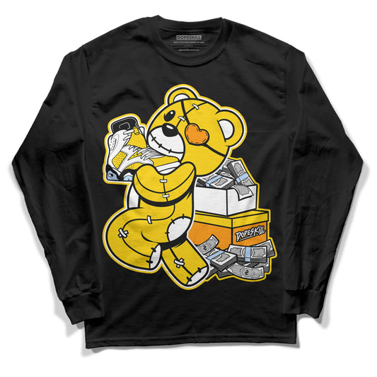 Jordan 6 “Yellow Ochre” DopeSkill Long Sleeve T-Shirt Bear Steals Sneaker Graphic Streetwear - Black