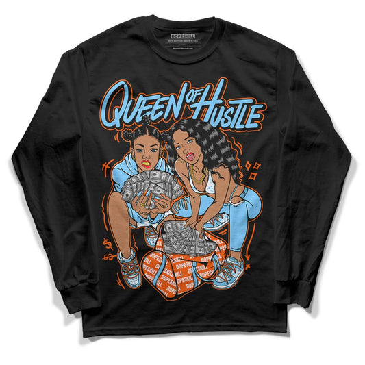 Dunk Low Futura University Blue DopeSkill Long Sleeve T-Shirt Queen Of Hustle Graphic Streetwear - Black