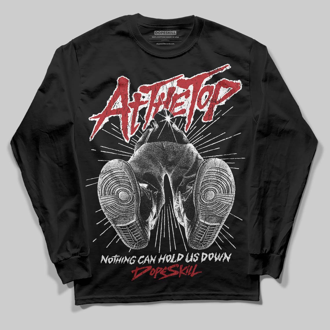 Black and White Sneakers DopeSkill Long Sleeve T-Shirt Nothing Can Hold US Down Graphic Streetwear - Black