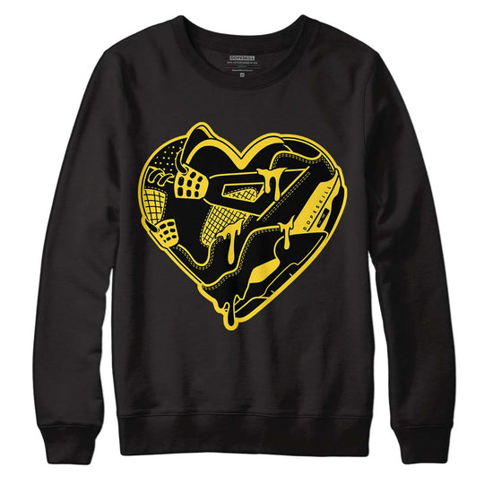 Jordan 4 Tour Yellow Thunder DopeSkill Sweatshirt Heart Jordan 1 Graphic Streetwear - Black