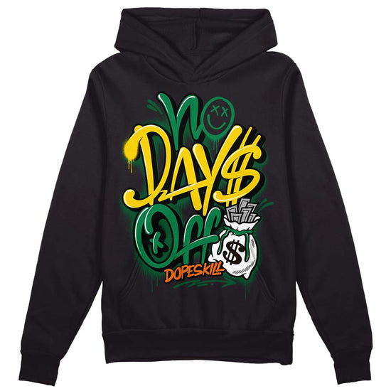 Green Sneakers DopeSkill Hoodie Sweatshirt No Days Off Graphic Streetwear - Black 