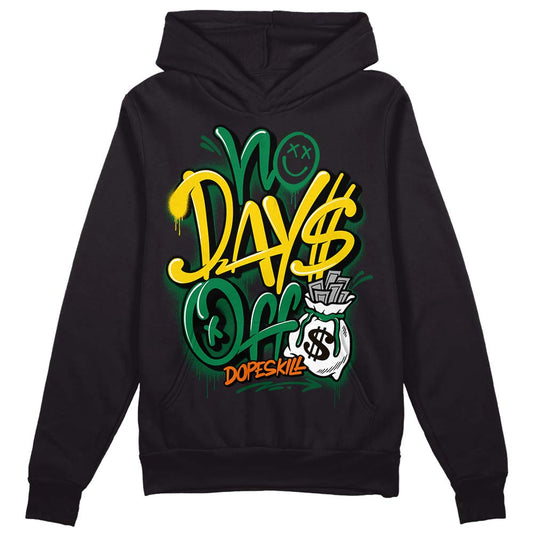 Green Sneakers DopeSkill Hoodie Sweatshirt No Days Off Graphic Streetwear - Black 