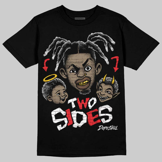 Black and White Sneakers DopeSkill T-Shirt Two Sides Graphic Streetwear - Black