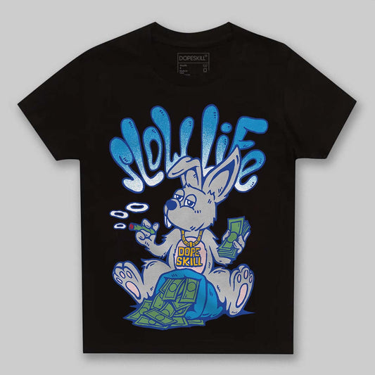 Royal Blue Sneakers DopeSkill Toddler Kids T-shirt Slow Life Graphic Streetwear - black