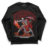 Jordan 4 Retro Red Cement DopeSkill Long Sleeve T-Shirt VERSUS Graphic Streetwear - Black