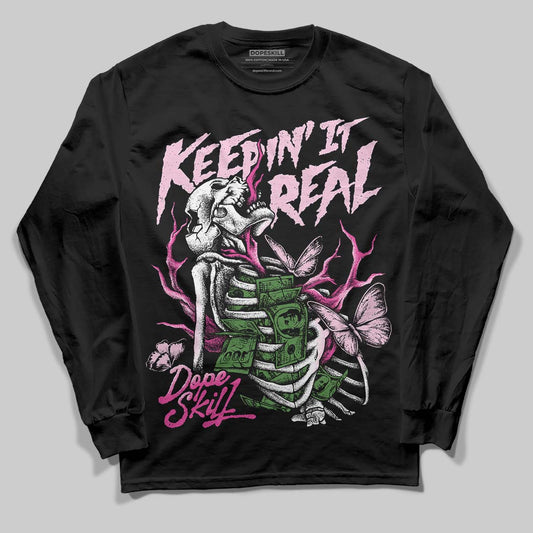 Pink Sneakers DopeSkill Long Sleeve T-Shirt Keepin' It Real Graphic Streetwear - black