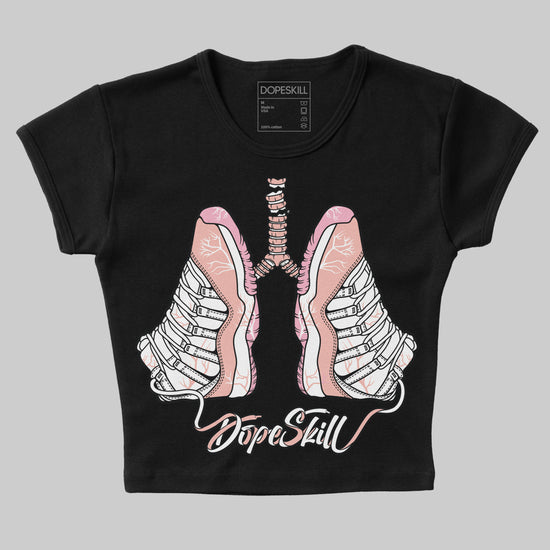 Jordan 11 Low “Legend Pink” DopeSkill Women's Crop Top Breathe Graphic Streetwear - Black