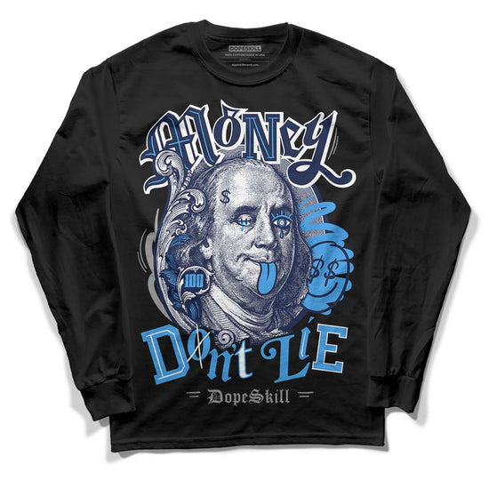 Jordan Spiz’ike Low “White/Obsidian” DopeSkill Long Sleeve T-Shirt Money Don't Lie Graphic Streetwear - Black