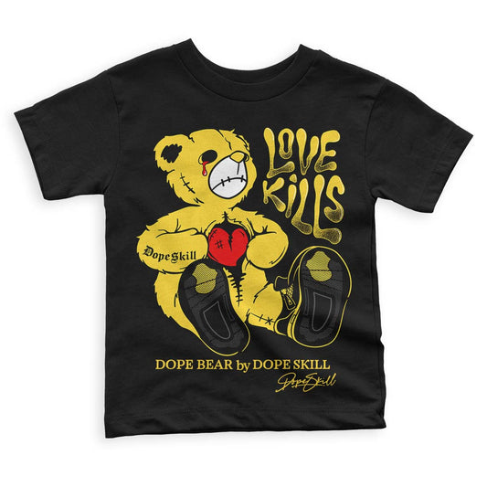Jordan 4 Tour Yellow Thunder DopeSkill Toddler Kids T-shirt Love Kills Graphic Streetwear - black