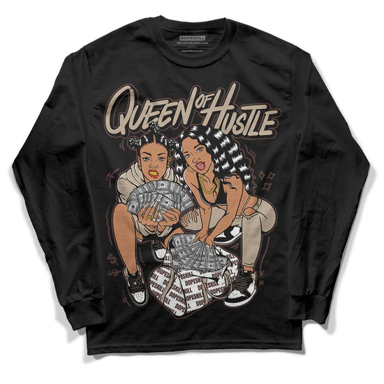 Jordan 1 High OG “Latte” DopeSkill Long Sleeve T-Shirt Queen Of Hustle Graphic Streetwear - Black