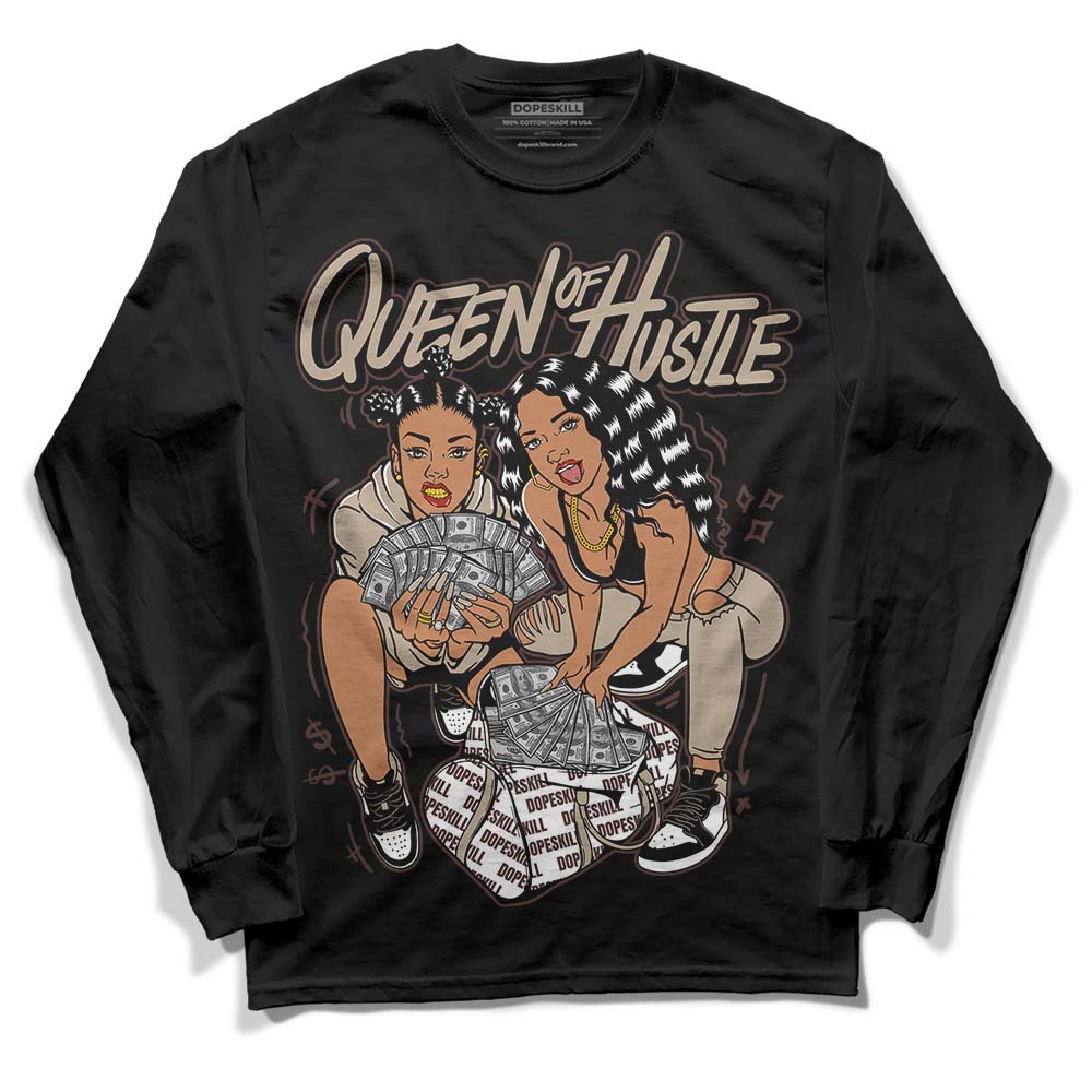 Jordan 1 High OG “Latte” DopeSkill Long Sleeve T-Shirt Queen Of Hustle Graphic Streetwear - Black