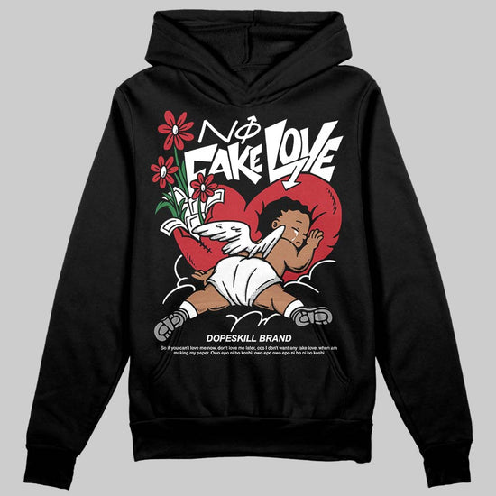 Jordan 14 Retro ‘Black Toe’ DopeSkill Hoodie Sweatshirt No Fake Love Graphic Streetwear - Black