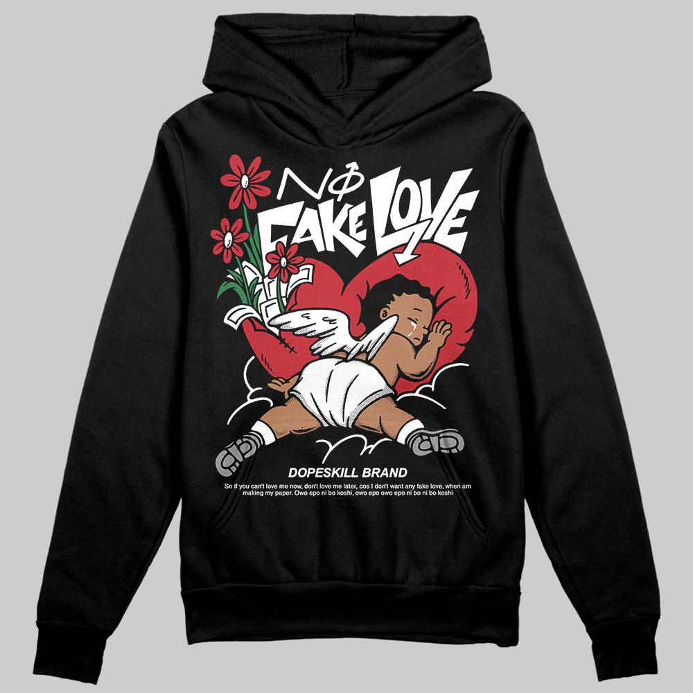 Jordan 14 Retro ‘Black Toe’ DopeSkill Hoodie Sweatshirt No Fake Love Graphic Streetwear - Black