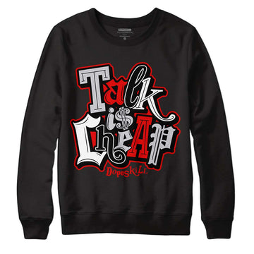 Jordan 2 Retro "Black Cement" DopeSkill Sweatshirt Talk Is Chip Graphic Streetwear - black