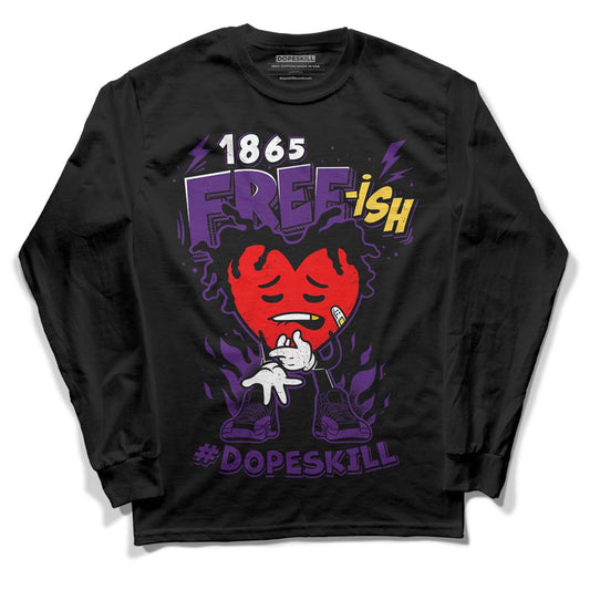 Jordan 12 “Field Purple” DopeSkill Long Sleeve T-Shirt Free-ish Graphic Streetwear - Black