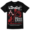 Jordan 12 “Red Taxi” DopeSkill T-Shirt Broken Bones Graphic Streetwear - Black