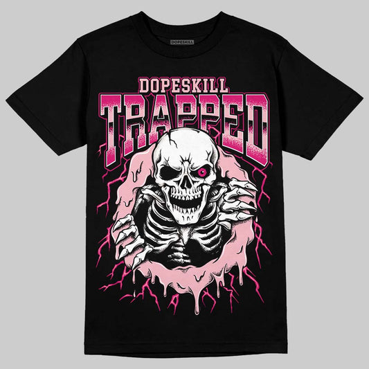 AJ 1 Mid Coral Chalk DopeSkill T-Shirt Trapped Halloween Rush Pink Graphic