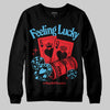 Red Sneakers DopeSkill Sweatshirt Feeling Lucky Graphic Streetwear - Black