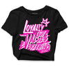 Dunk Low GS “Active Fuchsia” DopeSkill Women's Crop Top LOVE Graphic Streetwear - Black