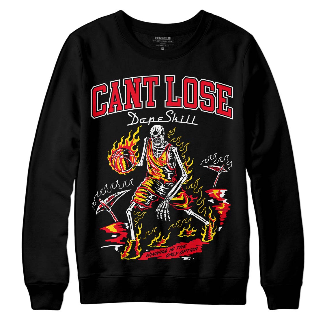 Jordan 4 Red Thunder DopeSkill Sweatshirt Cant Lose Graphic Streetwear - Black