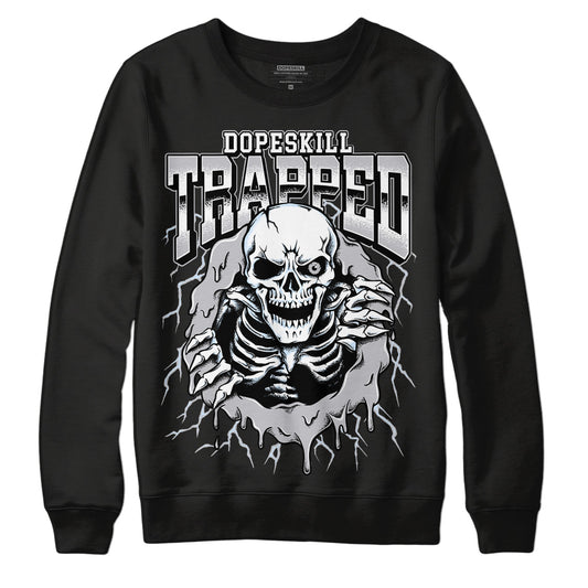 Jordan 11 Retro Low Cement Grey DopeSkill Sweatshirt Trapped Halloween Graphic Streetwear - Black