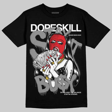 Rick Owens Leather Low Sneaker Black And Milk DopeSkill T-Shirt Stay It Busy Graphic Streetwear - Black