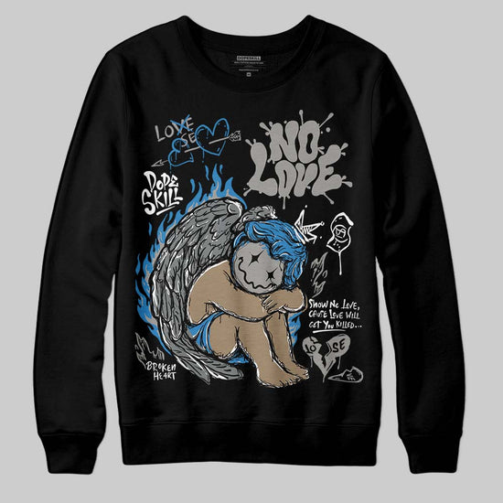 Jordan 9 Cool Grey DopeSkill Sweatshirt No Love Graphic Streetwear - Black