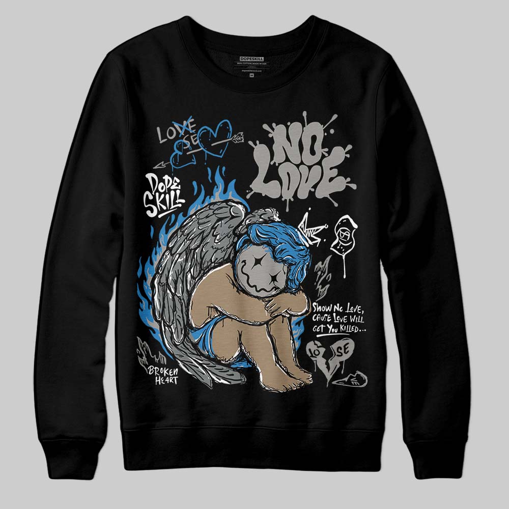 Jordan 9 Cool Grey DopeSkill Sweatshirt No Love Graphic Streetwear - Black