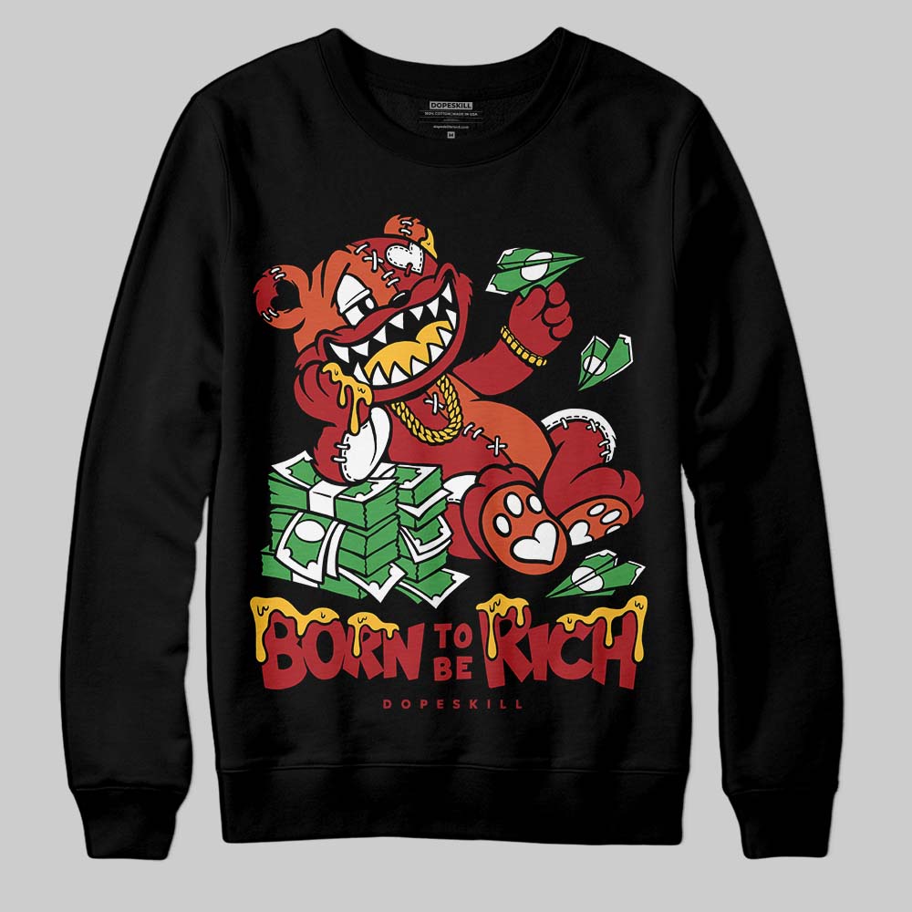 Nigel Sylvester x Air Jordan 4 ‘Brick by Brick’ DopeSkill Sweatshirt Born To Be Rich Graphic Streetwear - Black