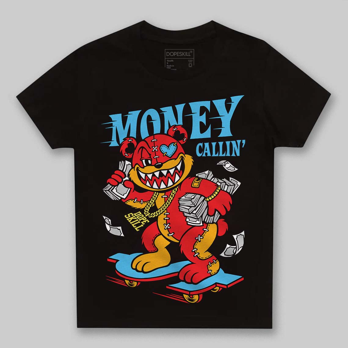 Red Sneakers DopeSkill Toddler Kids T-shirt Money Callin' Graphic Streetwear - black