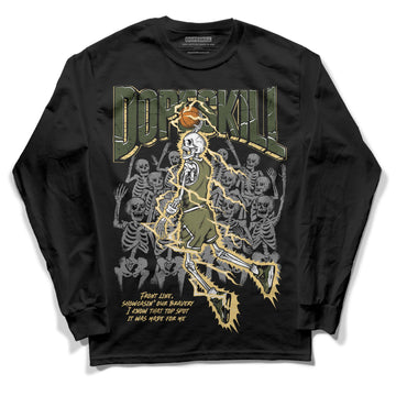 Jordan 4 Retro SE Craft Medium Olive DopeSkill Long Sleeve T-Shirt Thunder Dunk Graphic Streetwear - Black 