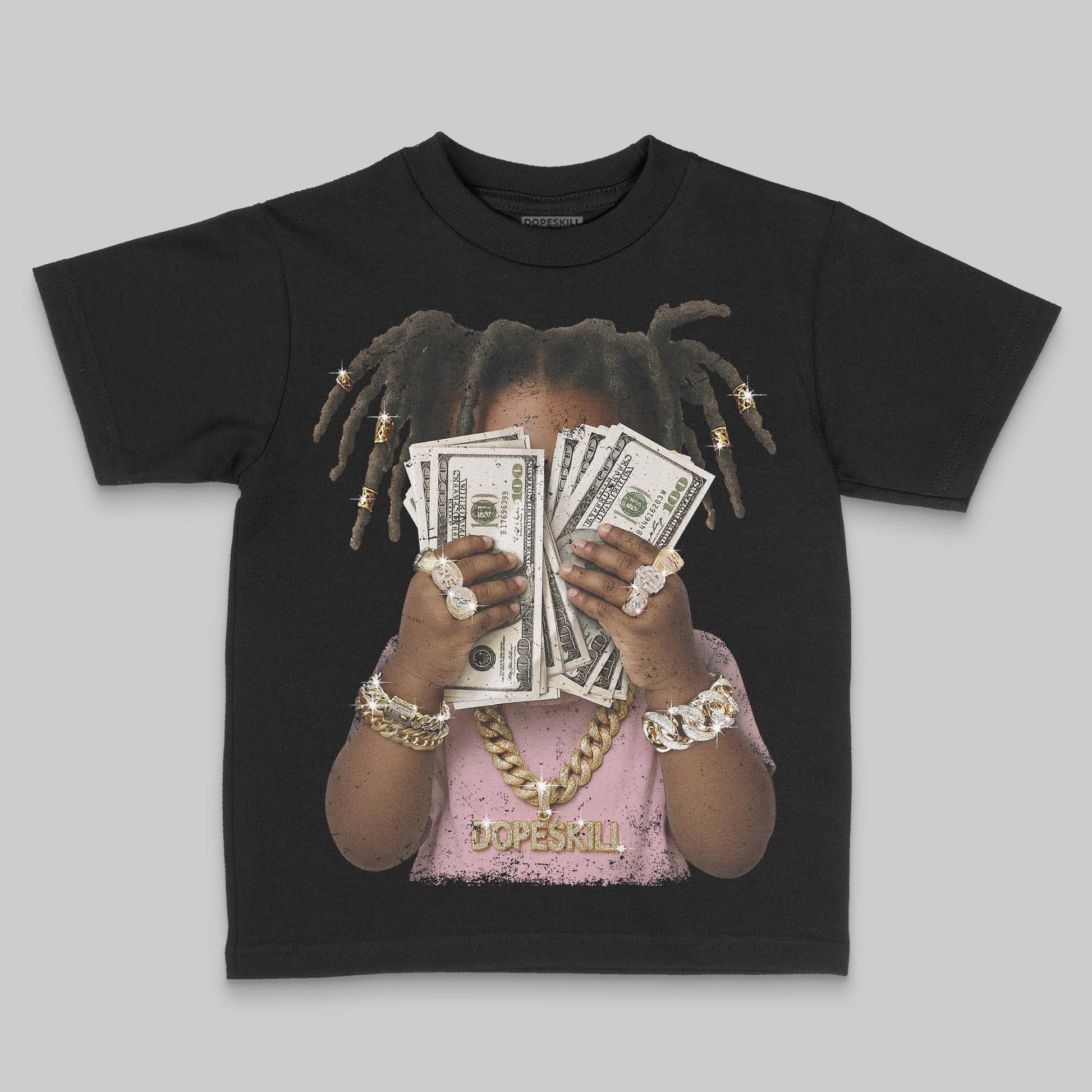 Jordan 4 Retro Valentine's Day (2026) (GS) DopeSkill Toddler Kids T-shirt Rich Youth Graphic Streetwear - Black
