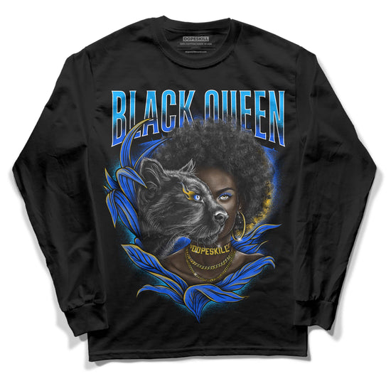 Royal Blue Sneakers DopeSkill Long Sleeve T-Shirt New Black Queen Graphic Streetwear - Black