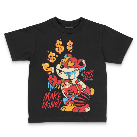 Red Sneakers DopeSkill Toddler Kids T-shirt Make Money Graphic Streetwear - Black